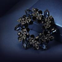 Crystal Brooch, Zinc Alloy, with Crystal, plated, Unisex & micro pave rhinestone 36mm,53mm 