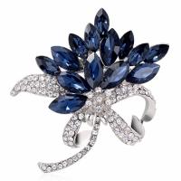 Crystal Brooch, Zinc Alloy, with Crystal, Flower, plated, Unisex & micro pave rhinestone 50*45mm 