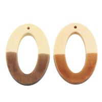 Holz Ohranhänger Zubehör, Kreisring, keine, 34x50x5mm, Bohrung:ca. 1mm, verkauft von PC