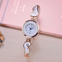 Women Wrist Watch, Zinc Alloy, with Organic Glass, Chinese movement, zinc alloy watch band clasp, Wing Shape, plated, for woman 200mm 