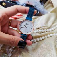 Women Wrist Watch, Zinc Alloy, with Organic Glass, Chinese movement, zinc alloy watch band clasp, plated, with magnetic 230mm 