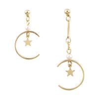 Asymmetric Earrings, Zinc Alloy, gold color plated, for woman, 33mm,50mm 