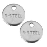 Stainless Steel Pendants, Flat Round, silver color Approx 1.5mm 