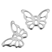 Stainless Steel Animal Pendants, Butterfly, silver color Approx 1mm 
