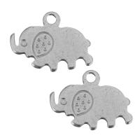Stainless Steel Animal Pendants, Elephant, silver color Approx 1.5mm 