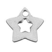 Stainless Steel Star Pendant, hollow, silver color Approx 1.5mm 