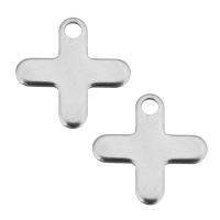 Stainless Steel Cross Pendants, silver color Approx 2mm 