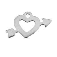 Stainless Steel Heart Pendants, silver color Approx 2mm 