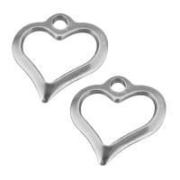 Stainless Steel Heart Pendants, silver color Approx 1.5mm 