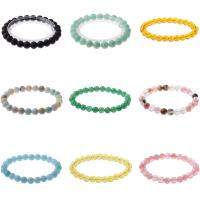 Gemstone Bracelets, Mixed Agate, with Gemstone & Lava, Round & for woman, 8mm .5 Inch 