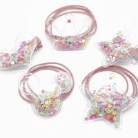 PVC Plastic Hair Accessories, for children pink, 65*50mm 