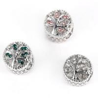 Rhinestone Zinc Alloy Beads, platinum color plated, with rhinestone & hollow Approx 5mm 