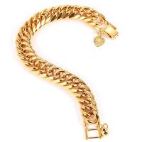 Brass Bracelets, gold color plated & for man Approx 8.2 Inch 