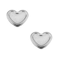Stainless Steel Jewelry Cabochon, Heart, silver color 