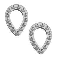 нержавеющая сталь Ювелирные кольца, Каплевидная форма, серебряный 0.5mm, отверстие:Приблизительно продается PC