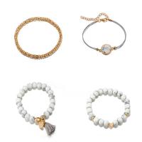 Zinc Alloy Bracelet Set, bracelet, plated, 4 pieces & for woman, 50mm,80mm,26mm 