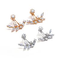 Zinc Alloy Split Earring, plated, for woman & with cubic zirconia 