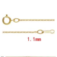 Doublé or collier de chaîne, 14K rempli & longueur différente pour le choix & chaîne ovale, 1.1mm, Vendu par brin