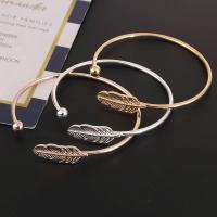 Zinc Alloy Cuff Bangle, Leaf, plated, adjustable & for woman Inner Approx 65mm 