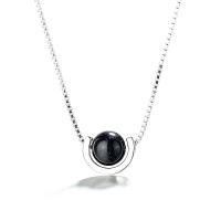 Brass Jewelry Necklace, with Blue Goldstone, with 1.96lnch extender chain, Round, platinum plated, box chain & for woman 6mm Approx 15.7 Inch 