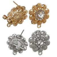 Zinc Alloy Ear Stud Component, plated, with loop & micro pave cubic zirconia Approx 1.5mm 