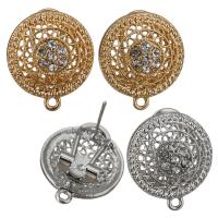 Zinc Alloy Ear Stud Component, plated, with loop & micro pave cubic zirconia & hollow Approx 2mm 