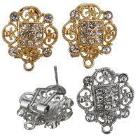 Zinc Alloy Ear Stud Component, plated, with loop & micro pave cubic zirconia & hollow Approx 1.5mm 