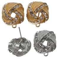 Zinc Alloy Ear Stud Component, plated, with loop & micro pave cubic zirconia & hollow Approx 2mm 
