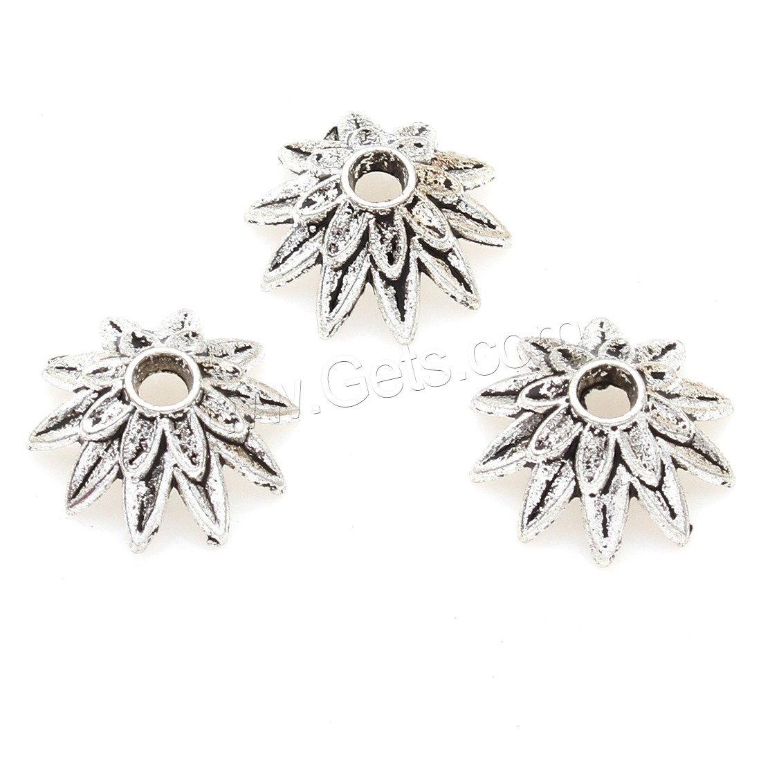 Zinc Alloy Bead Caps, Flower, plated, more colors for choice, 15*6mm, 666PCs/Bag, Sold By Bag