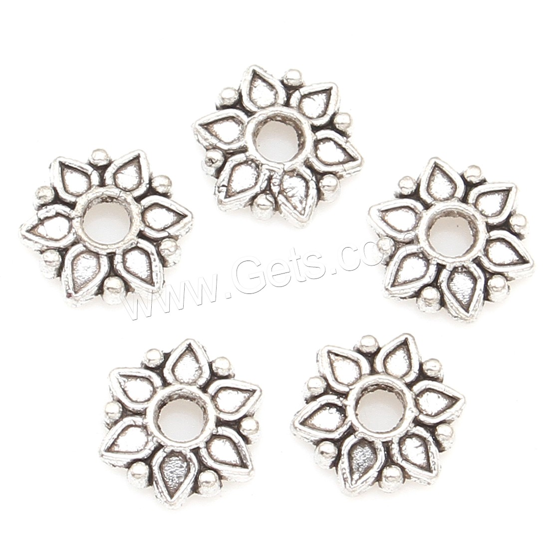 Zinc Alloy Bead Caps, Flower, plated, more colors for choice, 8*2mm, Approx 2500PCs/Bag, Sold By Bag