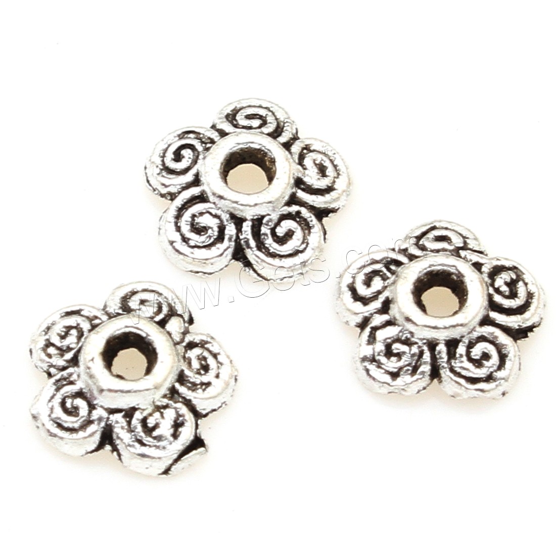 Zinc Alloy Bead Caps, Flower, plated, more colors for choice, 7*2mm, Approx 3500PCs/Bag, Sold By Bag