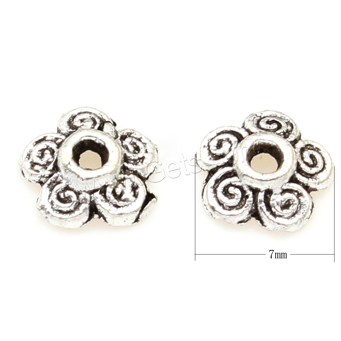 Zinc Alloy Bead Caps, Flower, plated, more colors for choice, 7*2mm, Approx 3500PCs/Bag, Sold By Bag