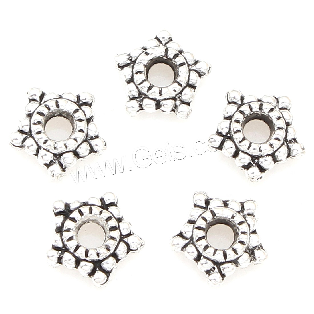 Zinc Alloy Star Beads, Pentagon, plated, more colors for choice, 7*2mm, 2000PCs/Bag, Sold By Bag