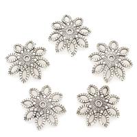 Zinc Alloy Bead Caps, Flower, plated, silver color, 20*6mm, Approx 
