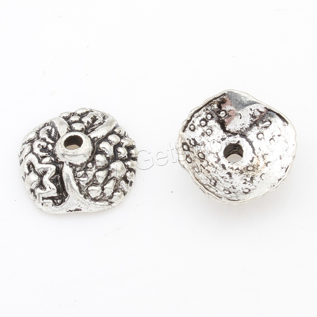 Zink Legierung Perlenkappen, Zinklegierung, plattiert, Silberfarbe, 14*4mm, 500PCs/Tasche, verkauft von Tasche