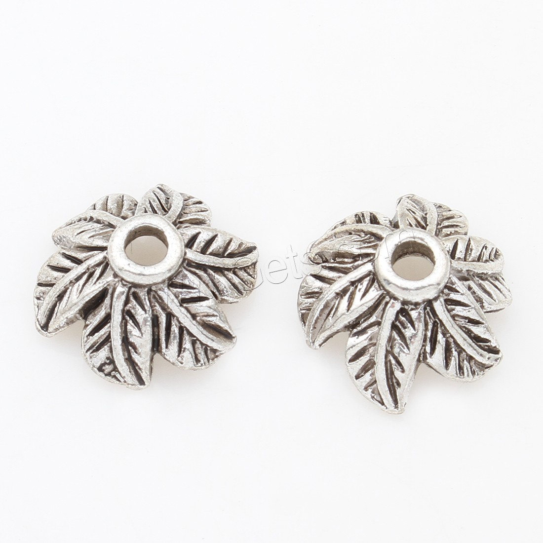 Zinc Alloy Bead Caps, Flower, plated, silver color, 10*5mm, 500PCs/Bag, Sold By Bag