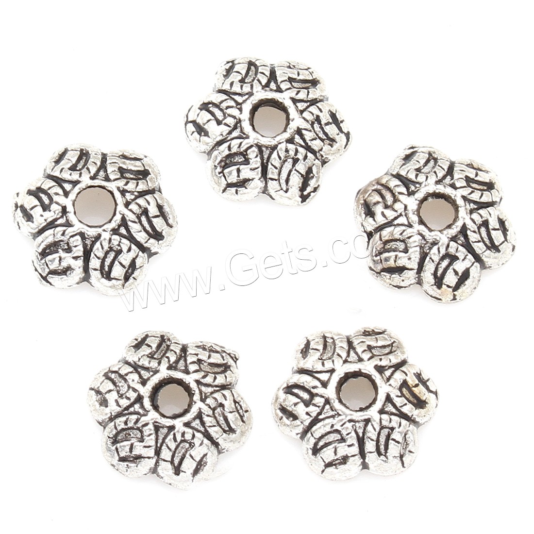 Zinc Alloy Bead Caps, Flower, plated, silver color, 9*3mm, 1000PCs/Bag, Sold By Bag