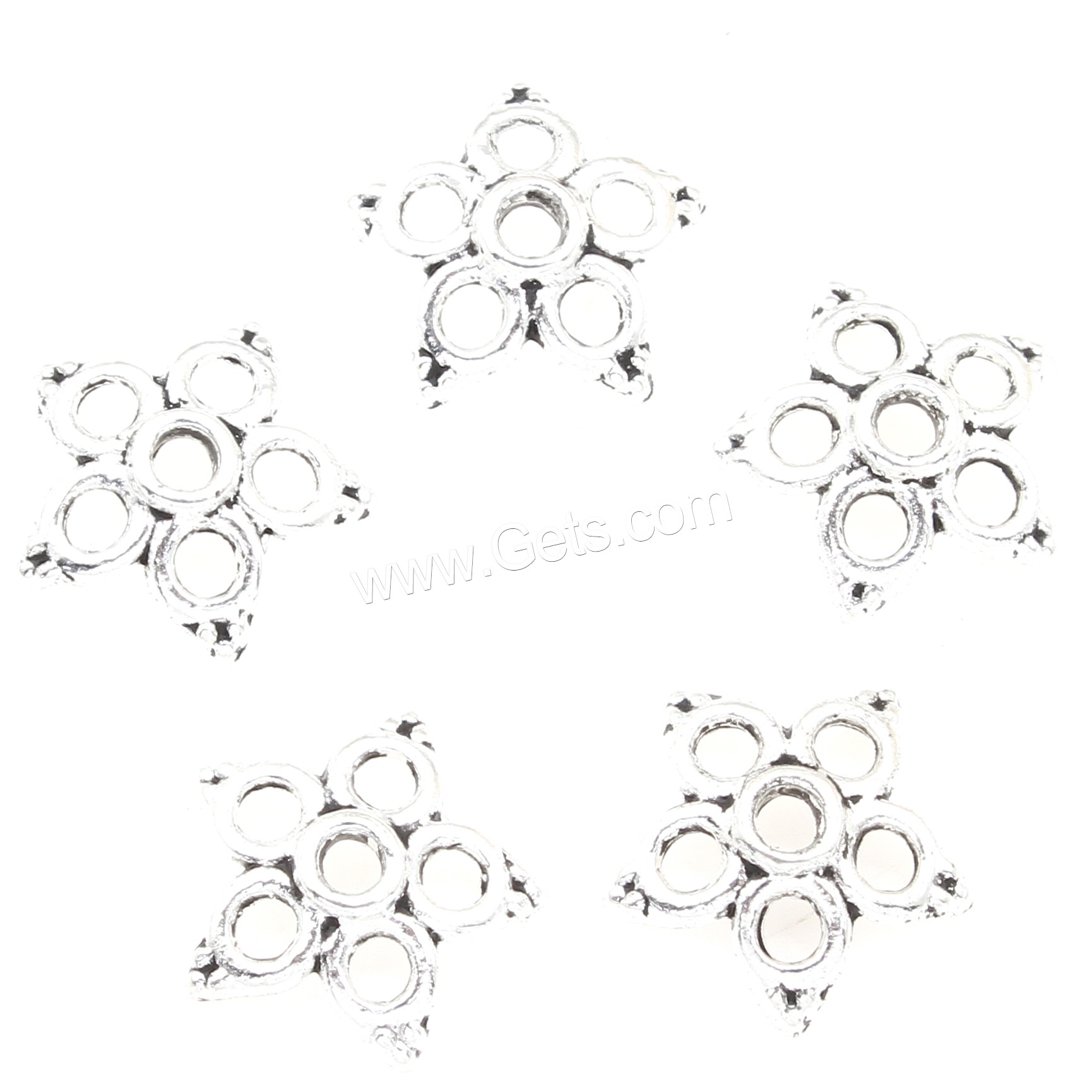 Zinc Alloy Bead Caps, Flower, plated, hollow, silver color, 12*3mm, 1000PCs/Bag, Sold By Bag