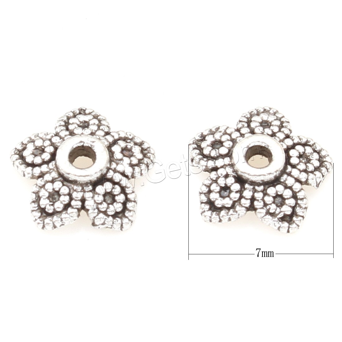 Zinc Alloy Bead Caps, Flower, plated, more colors for choice, 7*2mm, 2000PCs/Bag, Sold By Bag