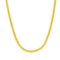 Brass Jewelry Necklace, real gold plated, herringbone chain & for woman, 2mm Approx 17.7 Inch 