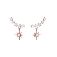 Cubic Zirconia Micro Pave Brass Earring, Hexagram, plated, micro pave cubic zirconia & for woman 