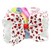 Polyester Bowkont Hair Clip, with Zinc Alloy, Bowknot, printing & gradient color & for children, 200mm,77mm Approx 8 Inch 