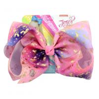 Polyester Bowkont Hair Clip, with Zinc Alloy, Bowknot, printing & for children 220mm,77mm 