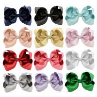 Polyester Bowkont Hair Clip, with Zinc Alloy, Bowknot, for children 100mm,56mm Approx 4 Inch 