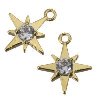Cubic Zirconia Brass Pendants, gold color plated, with cubic zirconia & hollow Approx 1.2mm 