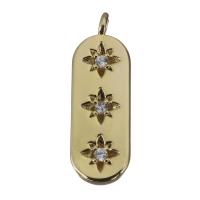 Cubic Zirconia Brass Pendants, gold color plated, with cubic zirconia Approx 1.5mm 