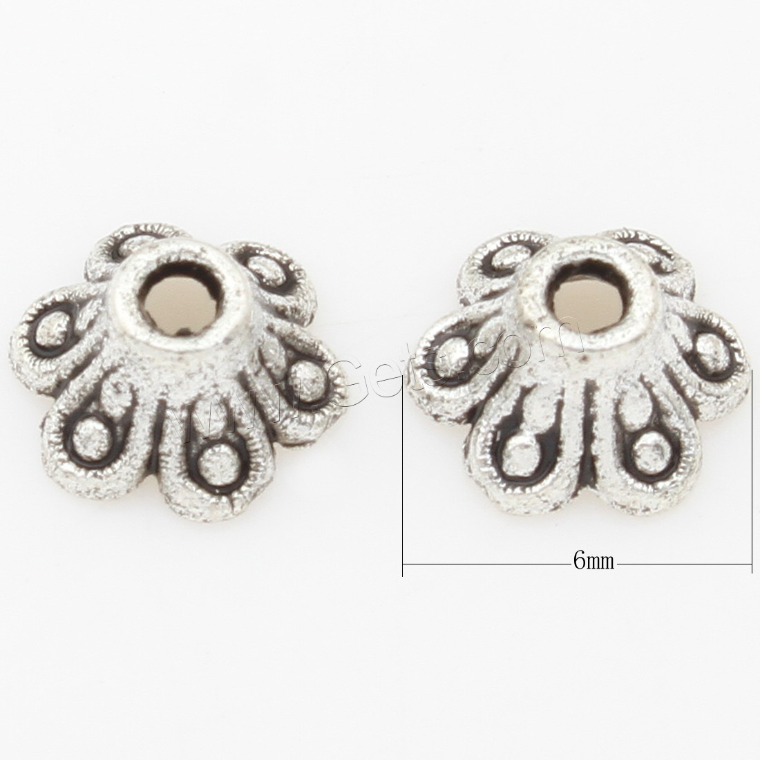 Zinc Alloy Bead Caps, Flower, plated, more colors for choice, 6*3mm, 3000PCs/Bag, Sold By Bag