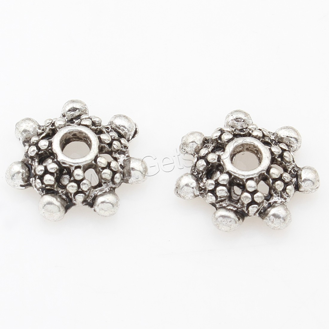 Zinc Alloy Bead Caps, Flower, plated, silver color, nickel, lead & cadmium free, 11*3mm, 1000PCs/Bag, Sold By Bag