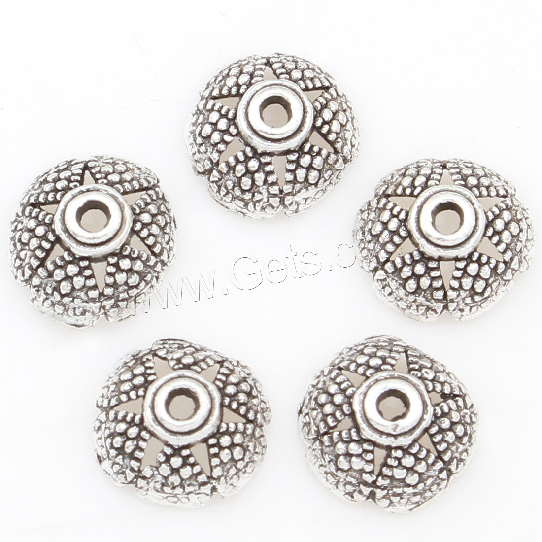 Zinc Alloy Bead Caps, Flower, plated, silver color, nickel, lead & cadmium free, 8*3mm, 2000PCs/Bag, Sold By Bag