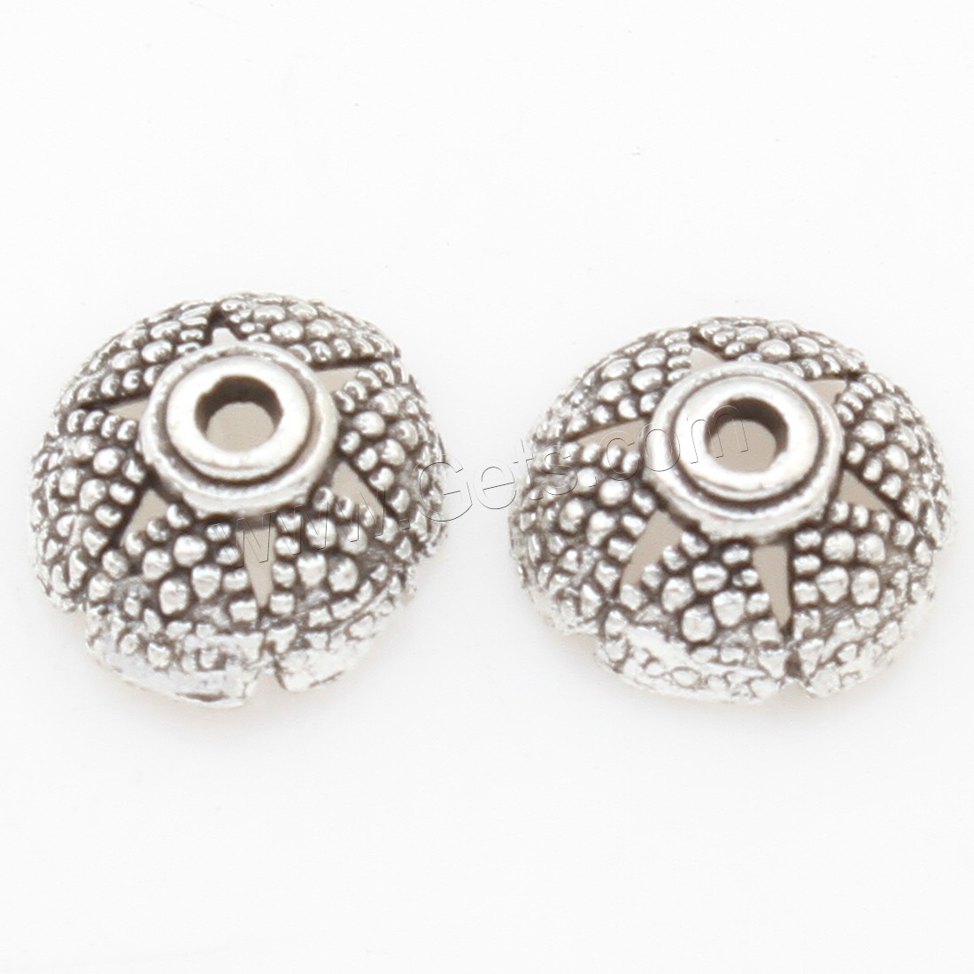 Zinc Alloy Bead Caps, Flower, plated, silver color, nickel, lead & cadmium free, 8*3mm, 2000PCs/Bag, Sold By Bag